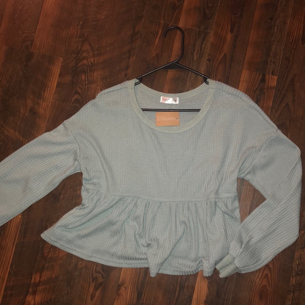 Light blue peplum top